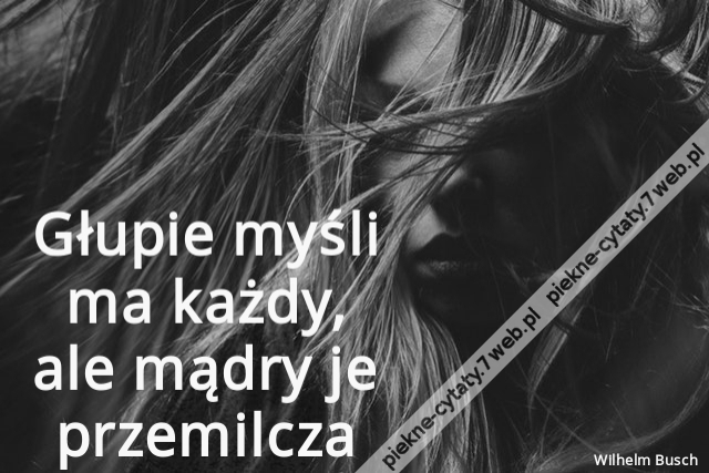Głupie myśli ma każdy, ale mądry je przemilcza