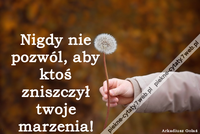 Nigdy nie pozwól, aby ktoś zniszczył twoje marzenia!